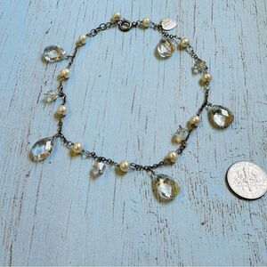 Brenda Perruzza Sterling Silver Crystals and‎ Pearls Anklet